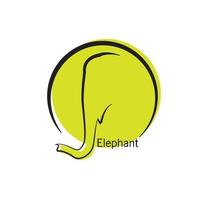 diseño de vector de logotipo de silueta de cabeza de elefante