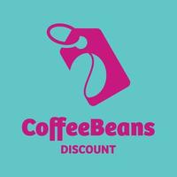 Coffee Bean Discount Logo vector