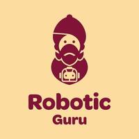 logotipo de gurú robótico vector