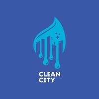 logotipo de ciudad limpia vector