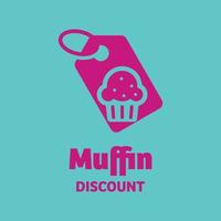 logotipo de descuento muffin vector