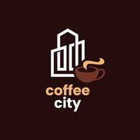 logotipo de café de la ciudad vector