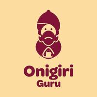 logotipo de onigiri gurú vector