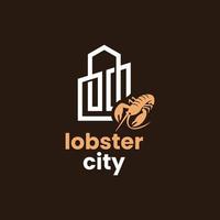 logotipo de langosta de la ciudad vector