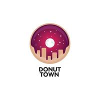 logotipo de la ciudad de donuts vector