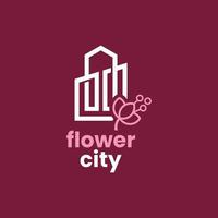 logotipo de la flor de la ciudad vector