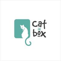 logotipo de caja de gato vector