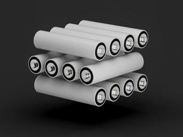 AAA Size battery isolated on Black background blank rechargeable battery aa or aaa size 3d illustration photo