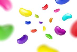 jelly beans burst blast set. Realistic illustration. Good for packaging design Jellybeans isolated on white background Pile of tasty bright jelly beans 3d Illustration 3d rendering photo