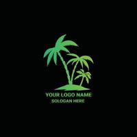 green palm tree, tree logo design vector