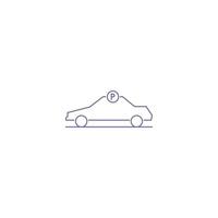 creative car parking outline icon vector