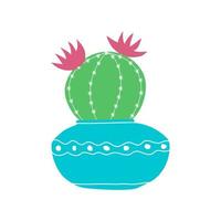 Hand drawn cacti  sketch set for stickers, prints, design and decor. Vector flat illustration