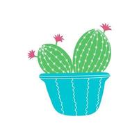 Hand drawn cacti  sketch set for stickers, prints, design and decor. Vector flat illustration