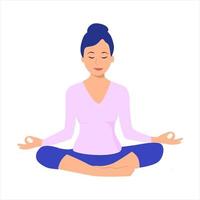 Woman in yoga poses. Vector illustration in cartoon style.