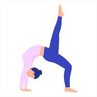 Woman in yoga poses. Vector illustration in cartoon style.