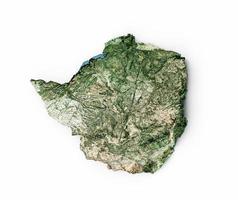 Zimbabwe Topographic Map 3d realistic map Color 3d illustration photo