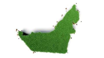 Dubai UAE Map Grass and ground texture 3d illustration photo