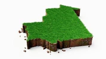 Mauritania Map Grass and ground texture 3d illustration photo