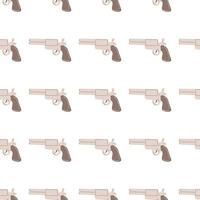Revolver of gun seamless pattern. Wild West theme. Hand drawn colored trendy Vector print. Cartoon kids picture.