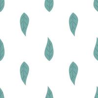 hojas de patrones sin fisuras. ilustración botánica dibujada a mano vectorial. bonito estilo escandinavo para tela, textil, papel pintado. papel digital en fondo blanco vector