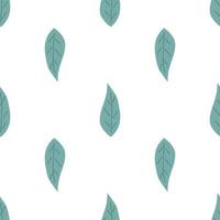 Leafs seamless pattern. Vector hand drawn botanical illustration. Pretty scandi style for fabric, textile, wallpaper. Digital paper in white background