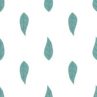 Leafs seamless pattern. Vector hand drawn botanical illustration. Pretty scandi style for fabric, textile, wallpaper. Digital paper in white background