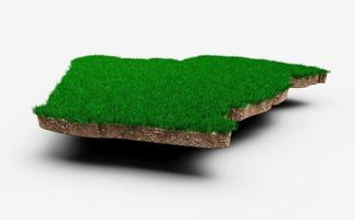 Algeria Map soil land geology cross section with green grass and Rock ground texture 3d illustration photo