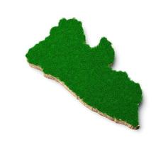 Liberia Map soil land geology cross section with green grass and Rock ground texture 3d illustration photo