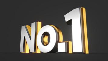 No 1 3d text silver and gold 3d illustration photo