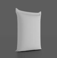 White bags or sacks isolated on light background. Mockup for design 3d Illustration photo