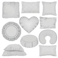 Pillow mockup set, realistic style vector