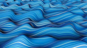 líneas de tejido oceánico. Fondo abstracto color azul ondas dinámicas tela pliegues ondulados ilustración 3d foto
