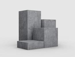 4 Minimal empty podium product presentation concrete podium stand Five Products on white background Pedestal 3d illustration photo