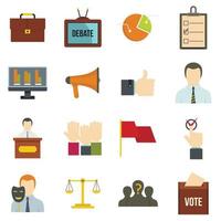 Election voting icons set in flat style vector