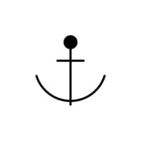 Anchor, Port Solid Line Icon Vector Illustration Logo Template. Suitable For Many Purposes.