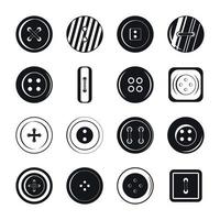 conjunto de iconos de botón de ropa, estilo simple vector