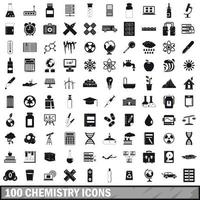 100 iconos de química, estilo simple