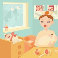 Baby born concept, cartoon style vector