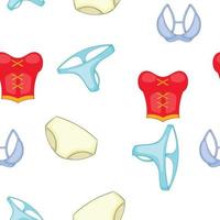 Types of underwear pattern, cartoon style vector