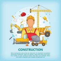 Building process concept erector, cartoon style vector