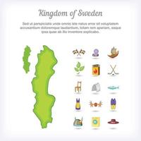 reino del concepto de suecia, estilo de dibujos animados vector