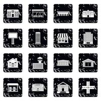 City infrastructure items icons set vector