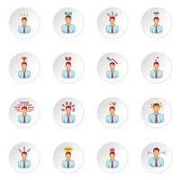 Stress icons set vector