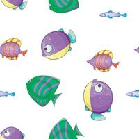 Fish pattern, cartoon style vector