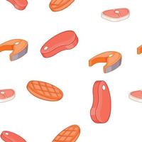 Meat pattern, cartoon style vector