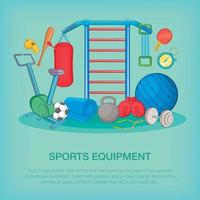 Gym equipment concept, cartoon style vector