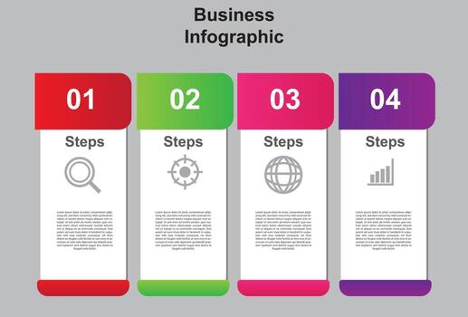 Plantilla de elemento infográfico colorido de 4 pasos. diseño para presentación. vector