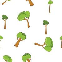 Types of trees pattern, cartoon style vector