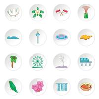 Singapore travel icons set vector