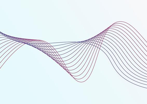 Abstract wave element for design. Wave stripe pattern with lines in red and blue colors on light blue background. Usable for poster, wallpaper, cover and flyer